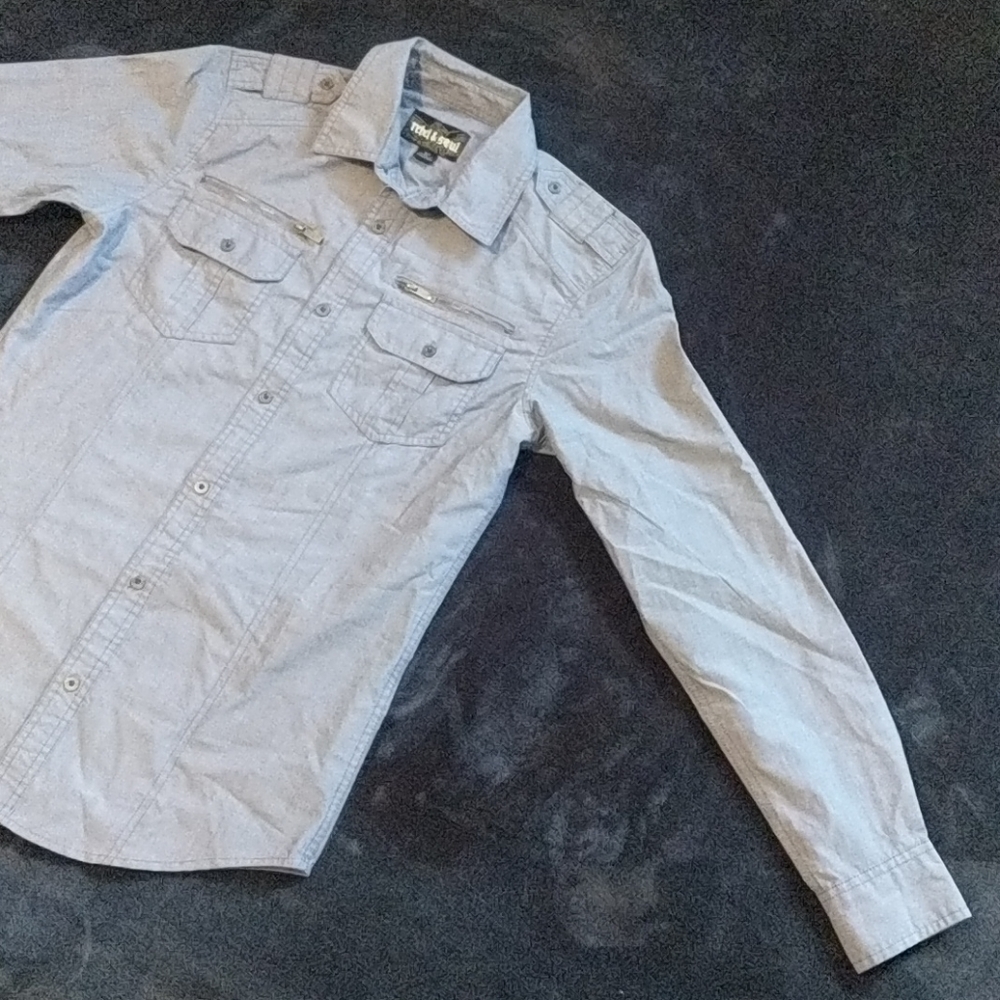 Blue Chambray Casual Button-Down